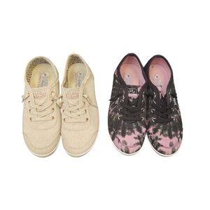 Skechers Women's Casual Sneakers - Cream and Black Tie-Dye